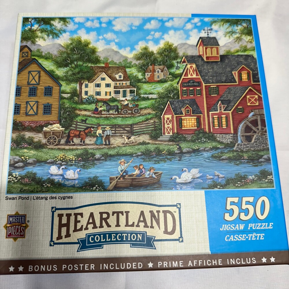Bonnie White Swan Pond 550 Piece Puzzle MasterPieces Heartland NEW Sealed